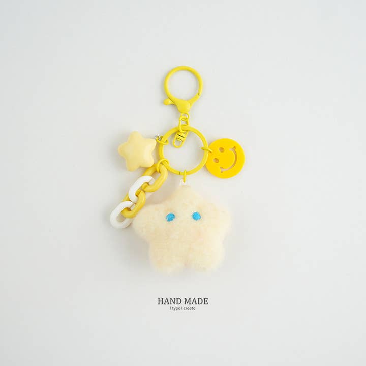 MKS America - Wholesale Keychain - Women's - Fluffy Moon Star Keychain Cute Smiley Bag Charm Gift2