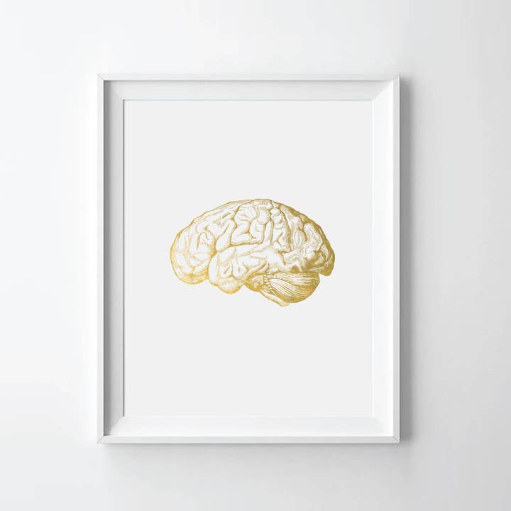 Human Brain I - Impression sur feuille dorée pour la vente par Uyeno Miyoshi