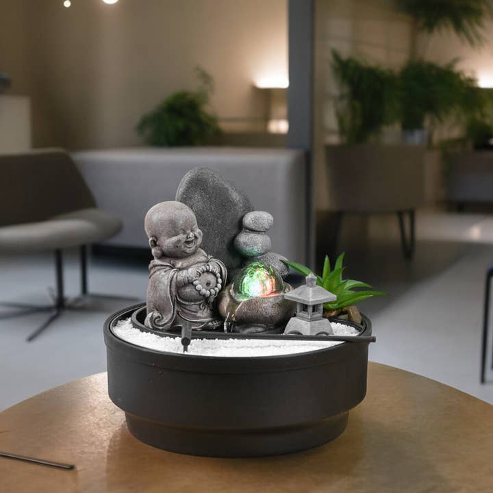 Zen'Arôme – Großhandel Tischdeko – Zen'Arome Sikhi Zimmerbrunnen mit Zen-Garten - Entspannendes Dekor5