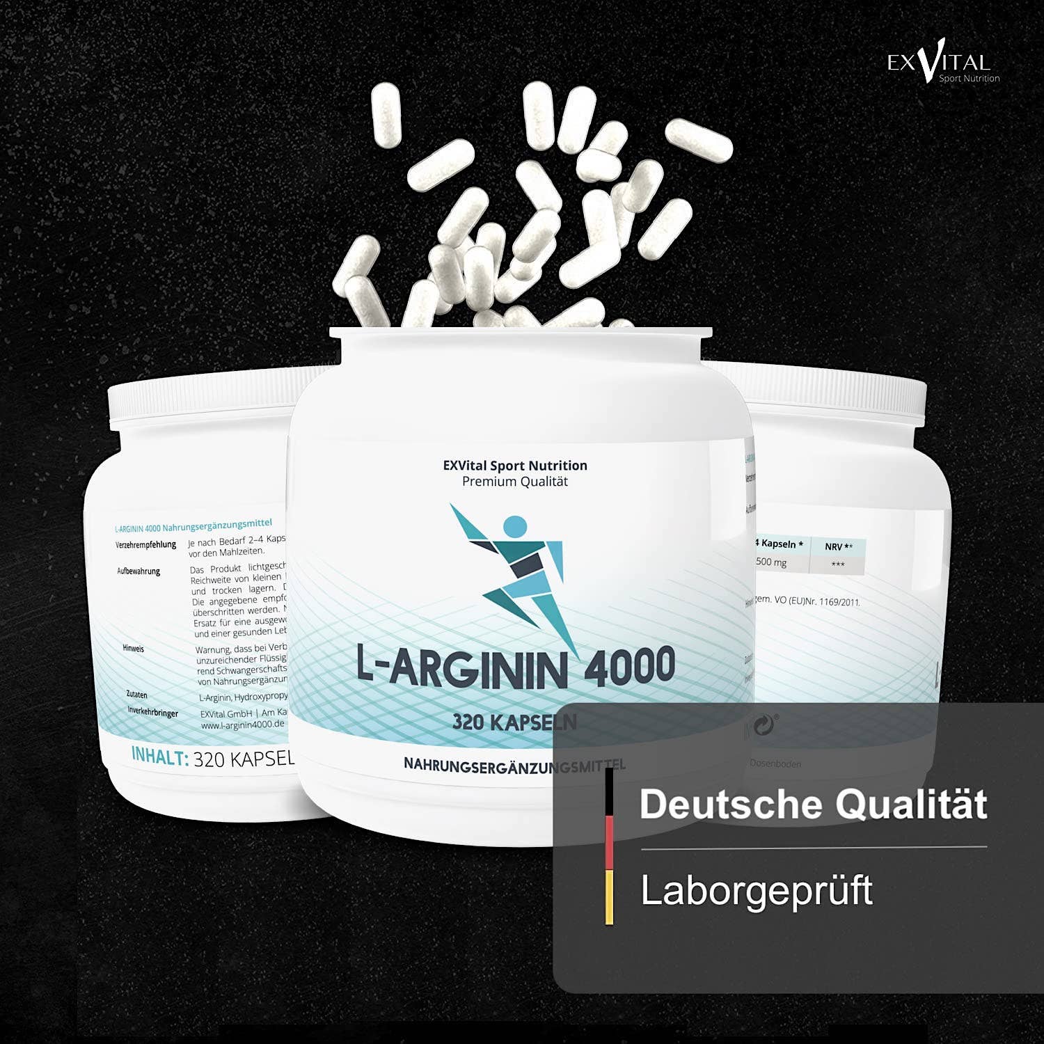 EXVital - Wholesale Oral Supplement/Vitamin - EXVital L-Arginine 4000 high dose, 320 capsules in German5