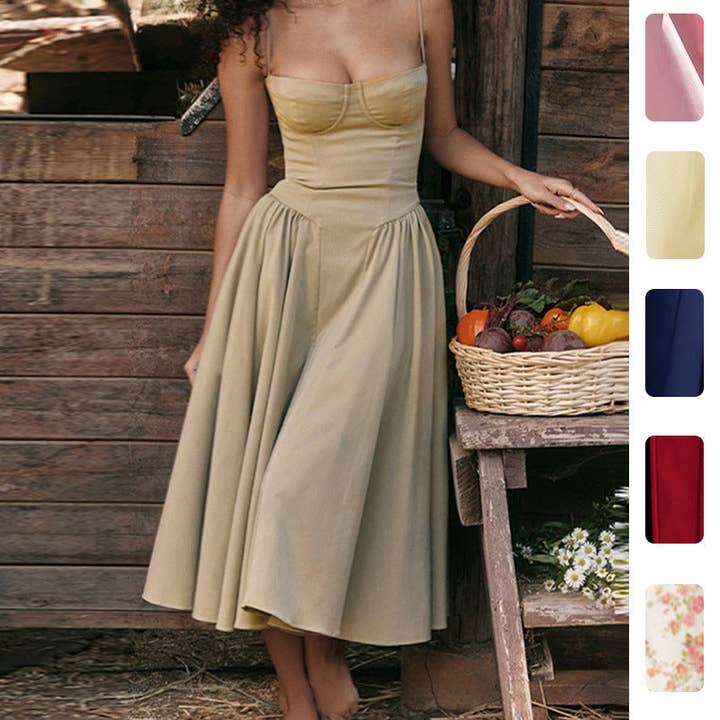 Elegant vintage-geïnspireerde A-lijn midi-jurk voor wholesale door Halcyon Outfitters®