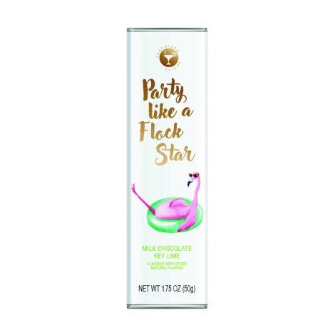 Party Like a Flock Star / Milk Chocolate Key Lime 1.5oz. for wholesale by Astor Chocolate Corp.