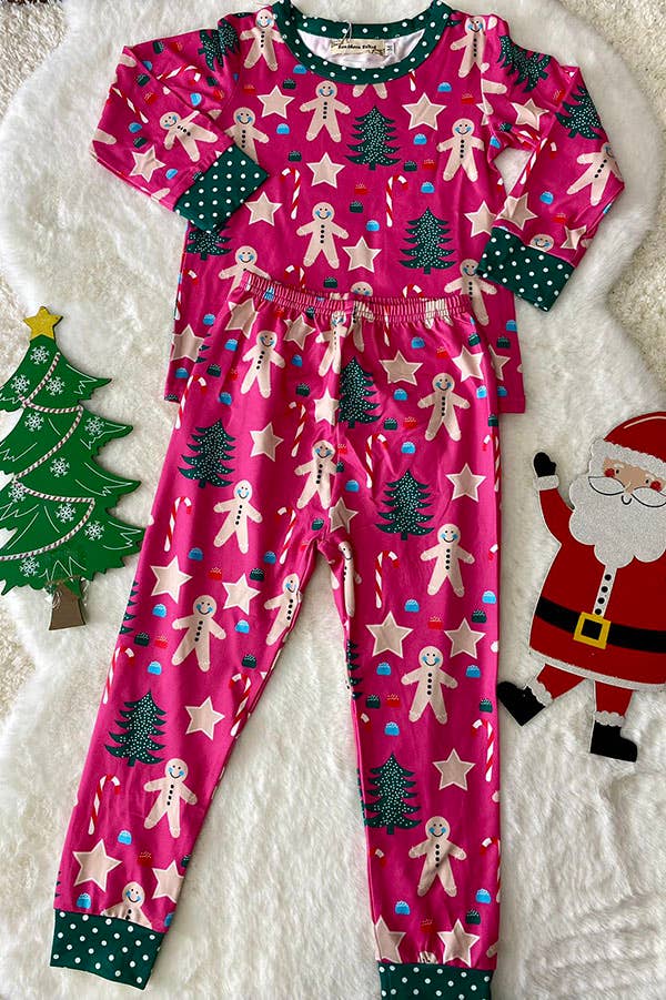 Wholesale Trees & Snowman & Stars Christmas pajamas set