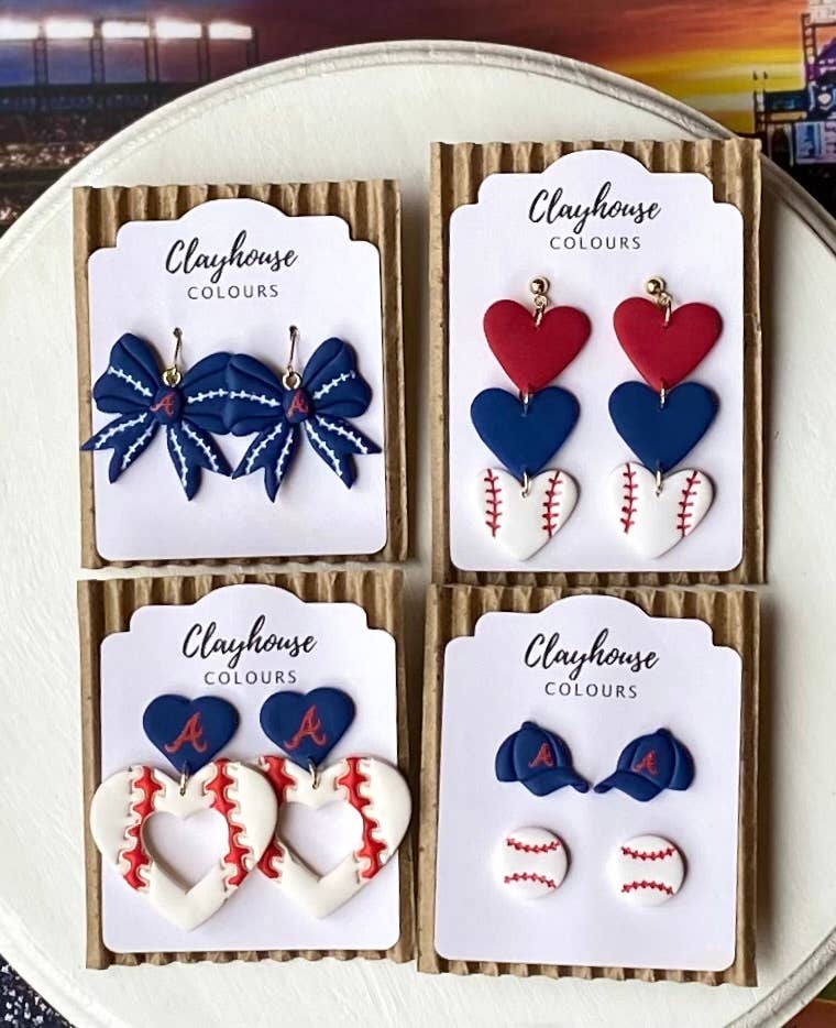 Clayhouse Colours - Wholesale Dangle Earrings - Braves Baseball Earrings  9