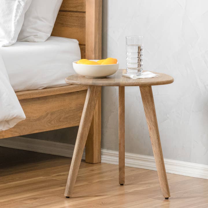 Armstrong Solid Wood Triangle Side Table End Table for wholesale by MH London
