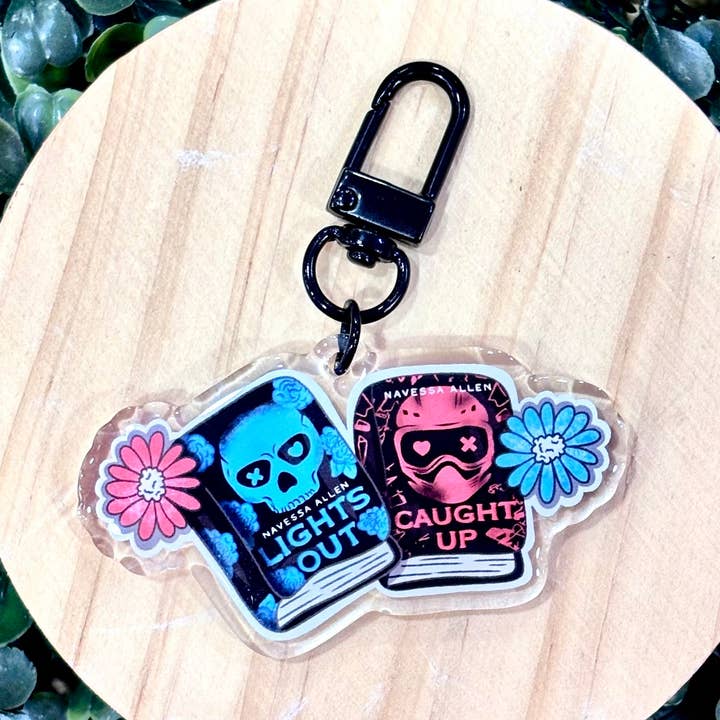 Porte-clés acrylique Lights Out, Caught Up pour la vente par Posh Paperie