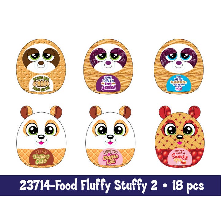 Novelty Closeout - Wholesale Stuffed/Plush Toy - Kids & Baby - Plush Fluffy Stuffy Pillow Food Assortment- 18/Pack