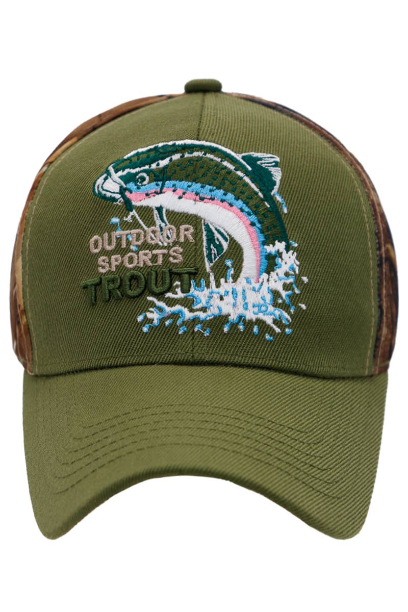 Cap Zone - Wholesale Baseball Cap - Unisex - Outdoor Sports Trout Bass Hunt Camo Baseball Cap4