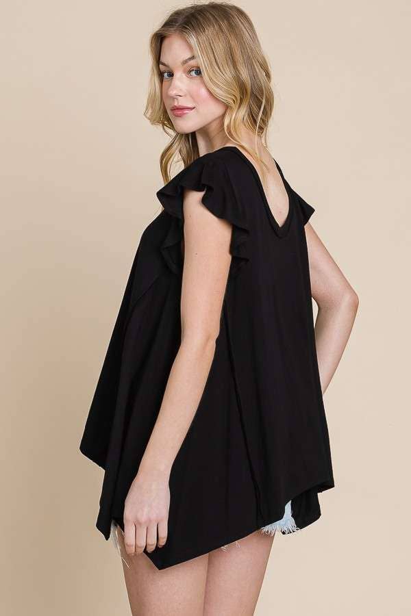 Culture Code - Wholesale Tunic - Women's - CJT1516 - PLUNGE V-NECK UNEVEN HEM TOP3