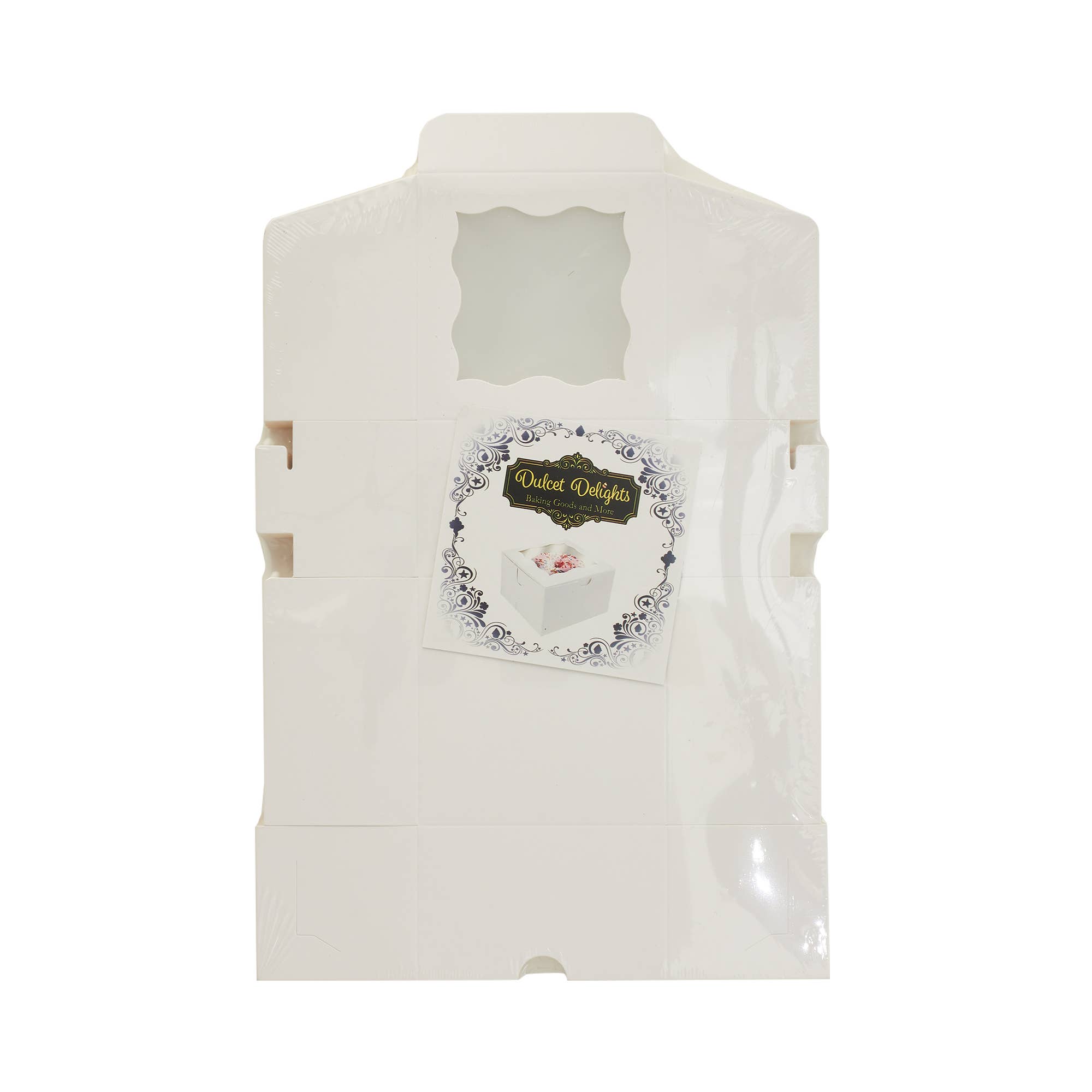 White Bakery Boxes with Window | 50 Pack 4"L x 4"W x 2.5"H for wholesale on Faire3