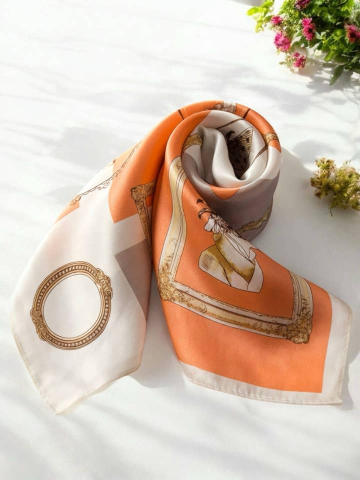 Silk square 53x53cm FL27 for wholesale by BYREN | ÉLINE L'ATELIER