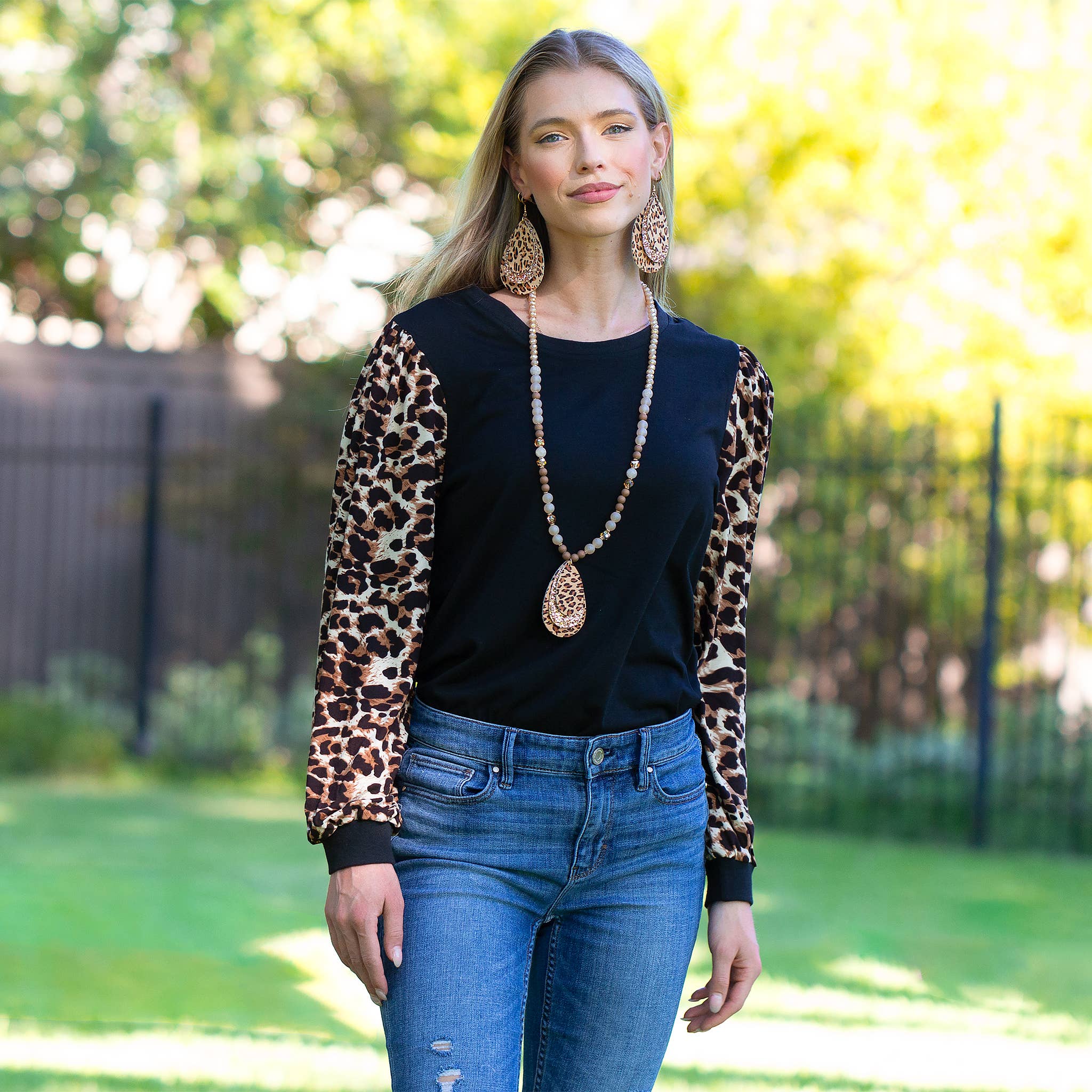 Your Fashion Wholesale - Wholesale Blouse - Women's - Leopard Long Sleeve Puffed Top3