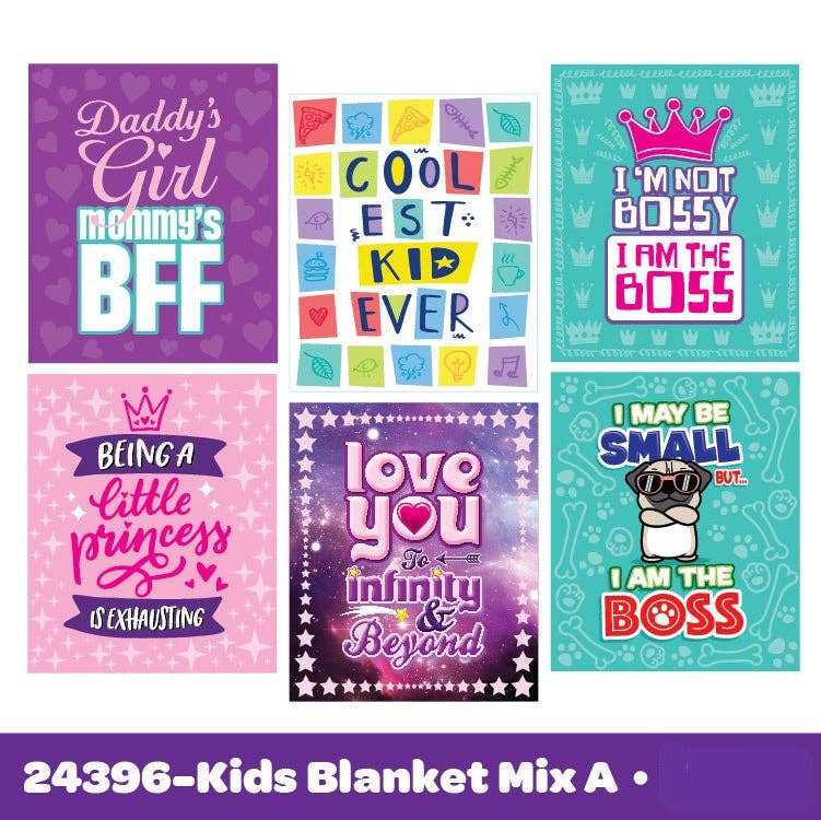 Novelty Brands - Wholesale Bedding Blanket - Kids & Baby - Plush Fleece 50 x 60 Kids Theme Blanket Assortment - 6/Pack4