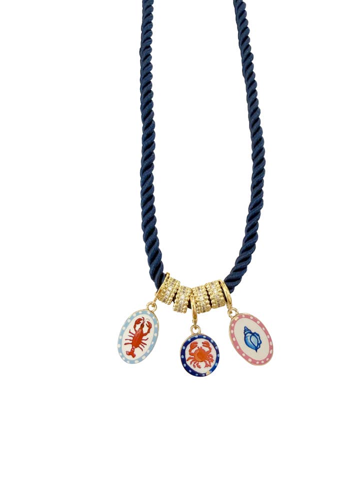 Melody Navy Multi Charm Ketting voor wholesale door Gemelli
