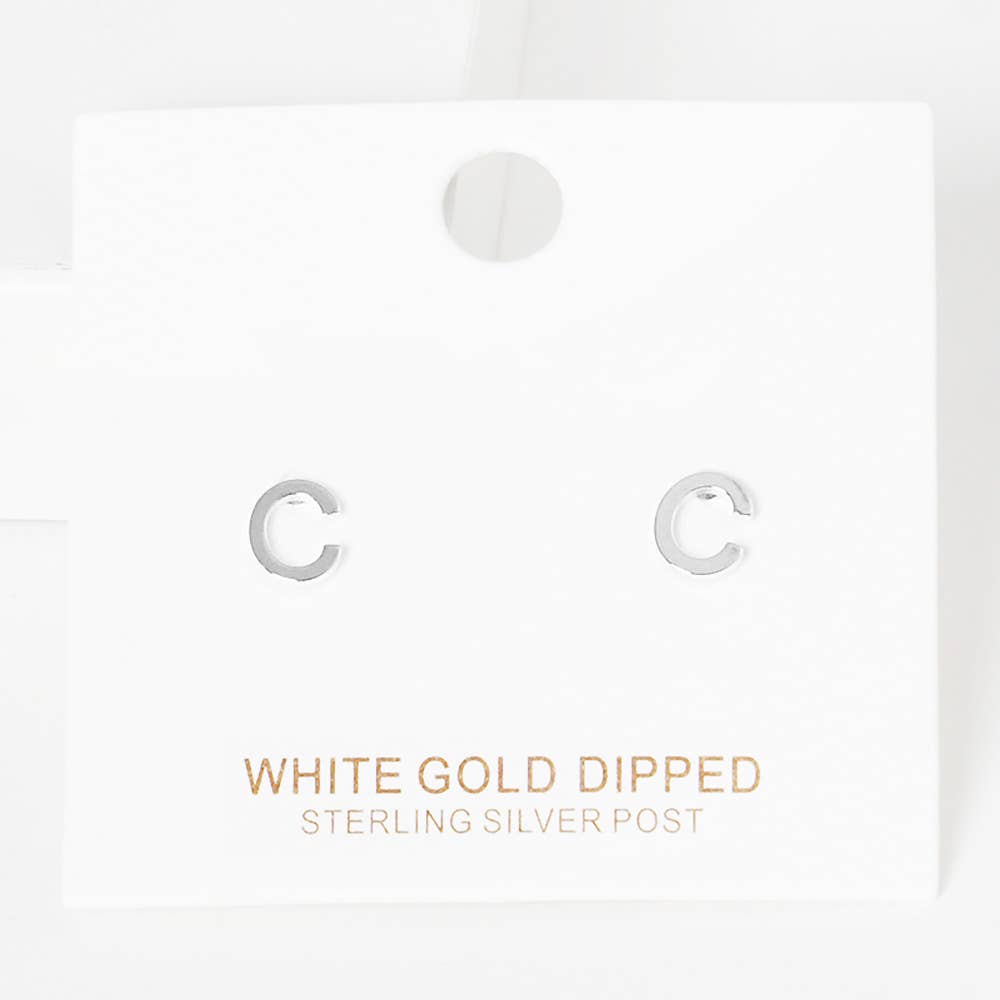 Sensibling Corp. - Wholesale Stud/Post Earrings - Gold Dipped Metal Initial Monogram Stud Earrings75