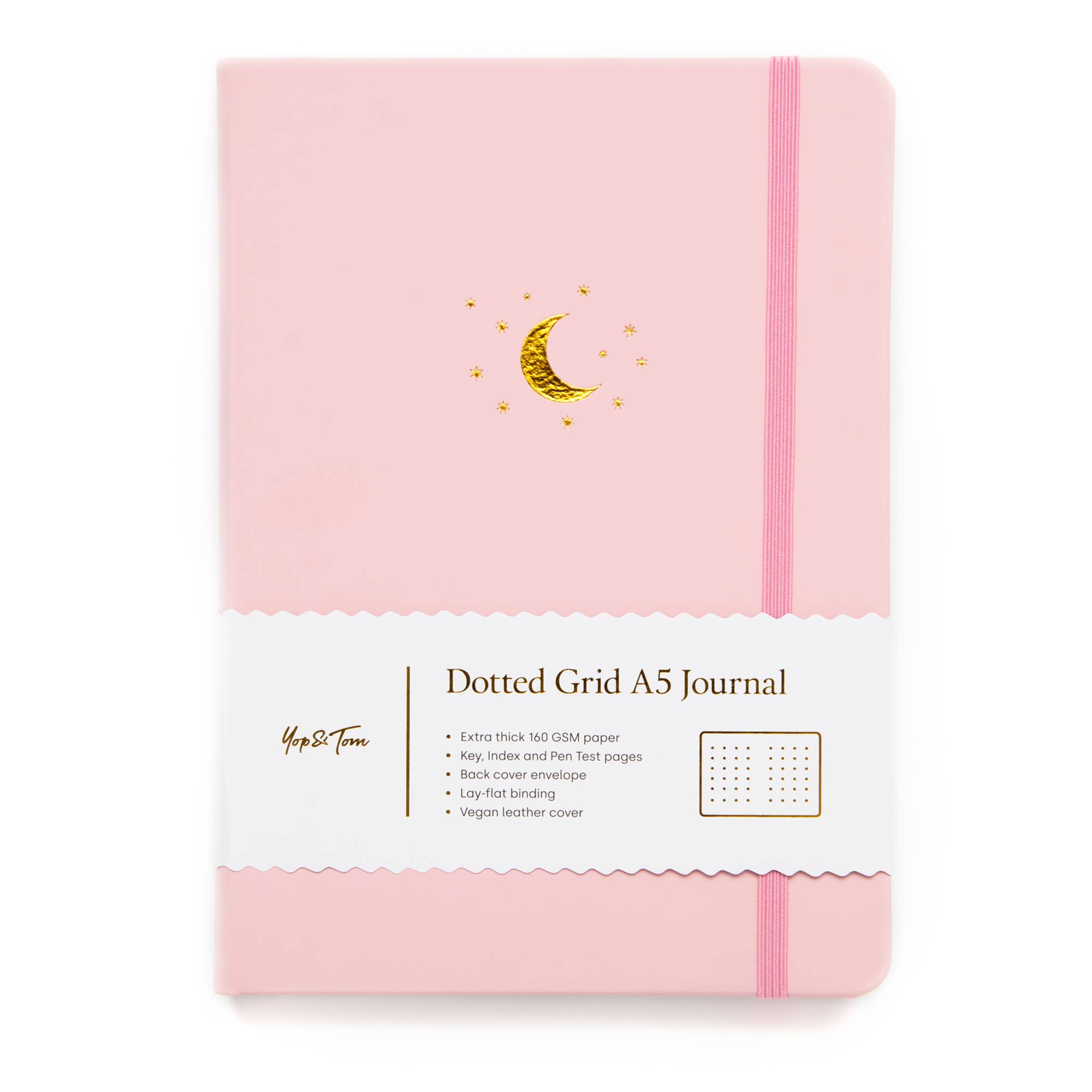 Yop & Tom | Journals, Notebooks & Planners - Vente Journal intime - Journal à points Lune & Étoile | Papier extra épais Cuir végan12