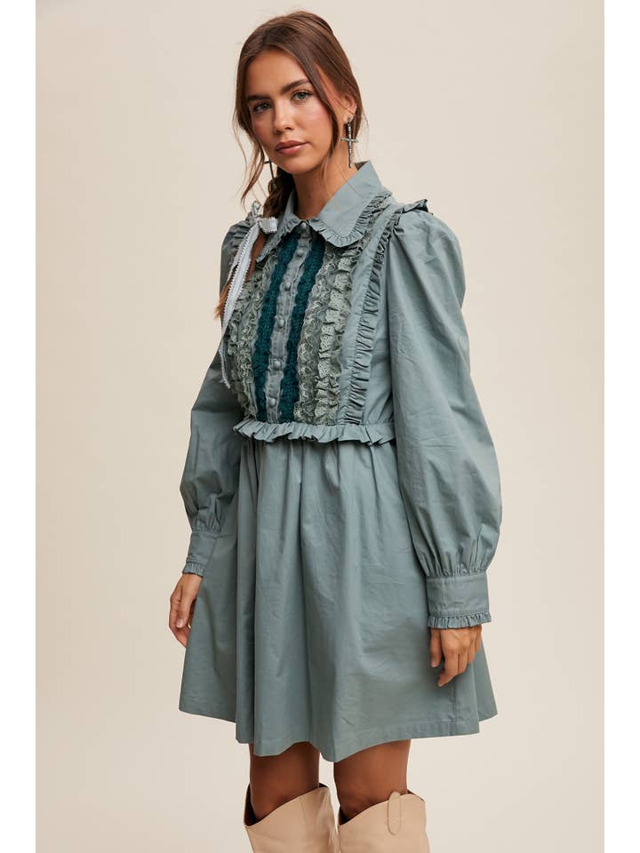 Listicle - Wholesale Dress – Women's - Floral Ruffle Mini Dress17