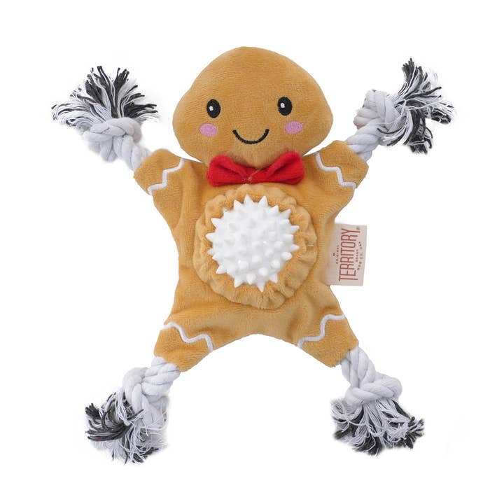 Gingerbread 2-In-1 Fetch Tug Dog Toy for wholesale by Original Territory
