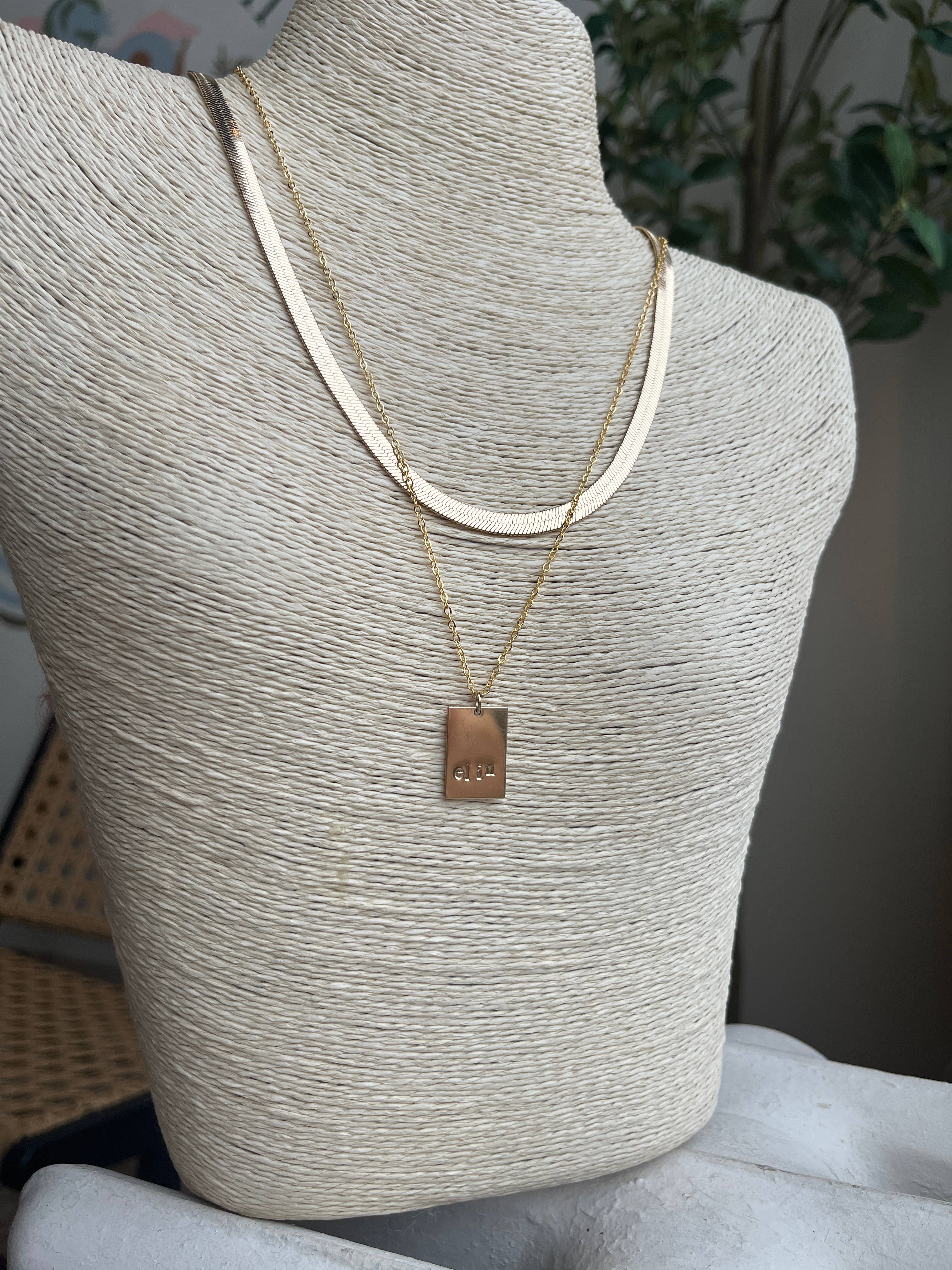 Hazelry - Wholesale Pendant/Charm Necklace - Custom Gold Filled Stamped Necklace1