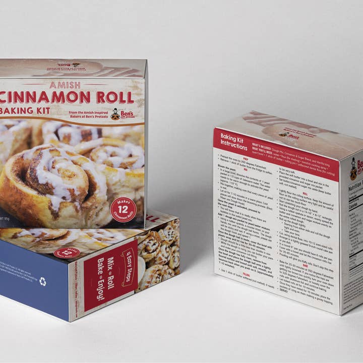 Ben’s Soft Pretzels - Venta al por mayor Preparado de repostería - Amish Canela Rollo - Kit para hornear en casa