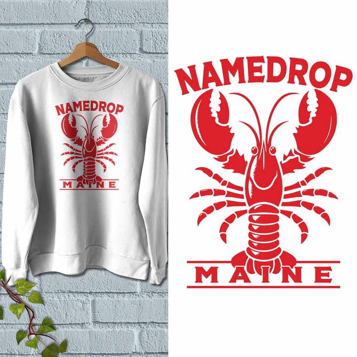 Maine Red Lobster Namn Drop Tröja Vuxen Unisex S-2X för wholesale av RetroPlanet