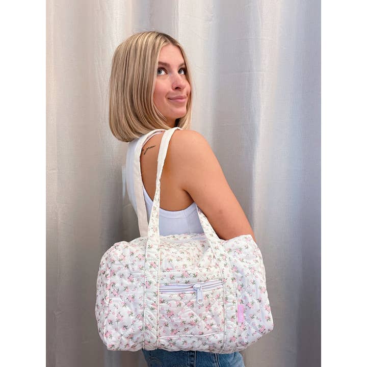 Happy Hour - Wholesale Makeup/Cosmetic Bag - Mini Floral Duffel Bag/Purse