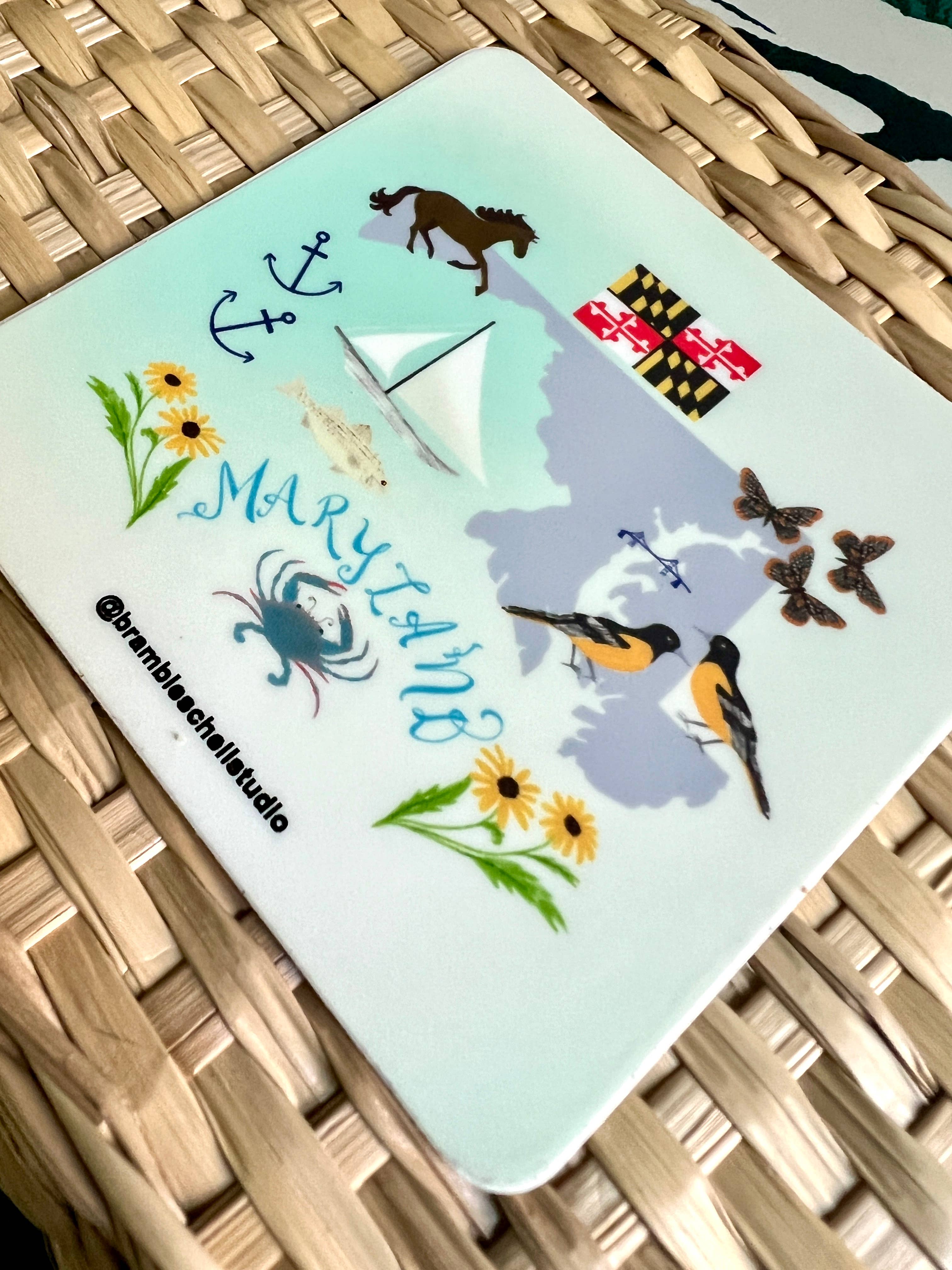 Bramble Schell Studio - Wholesale Sticker - Maryland State Vinyl Sticker 5