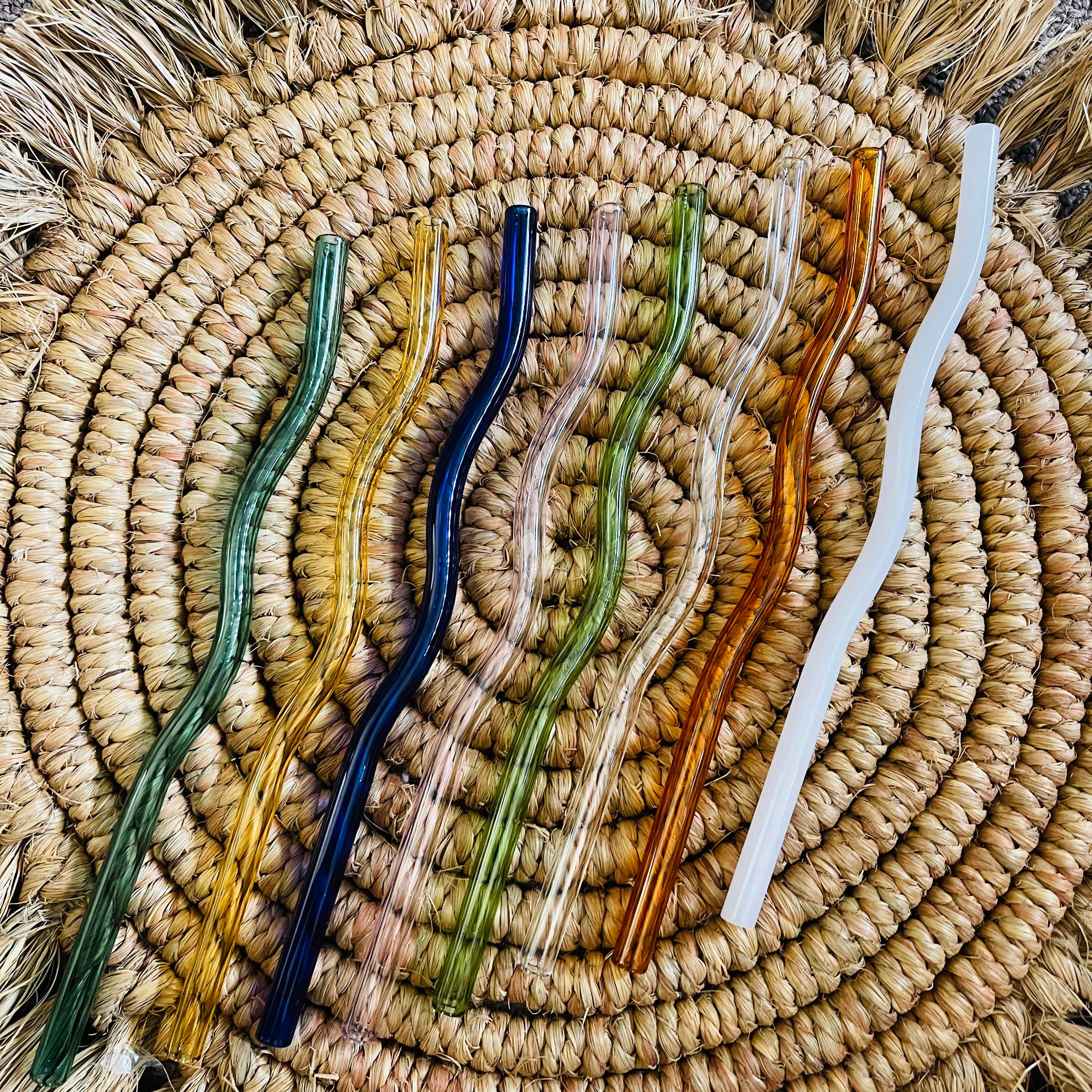 KuriArt Designs – wholesale Drinking straw – Wavy Reusable Glass Straws3