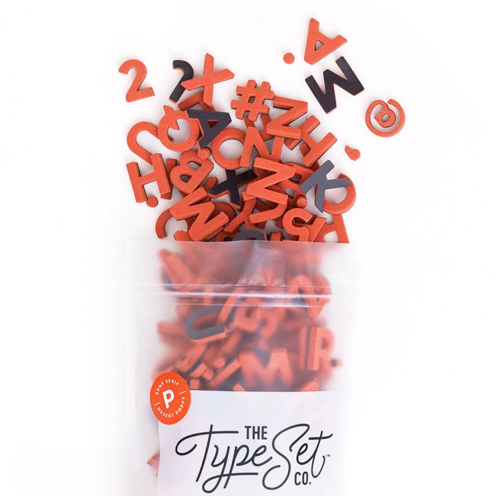 1" 200pc Desert Poppy Magnetic Letters  for wholesale by The Type Set Co.