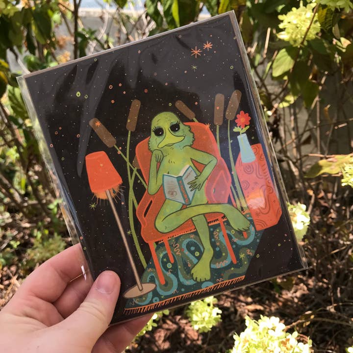 Stampa Creature Reading per la vendita all'ingrosso da parte di Glitter and Toadstools