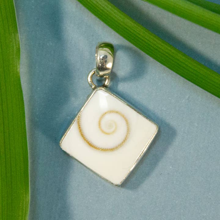 Petite Square Eye of Shiva Pendant in Sterling Silver for wholesale by Ajmer by Jodi