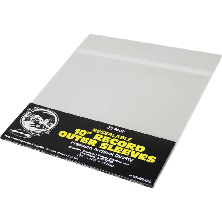 10" Resealable Record Outer Sleeve - Polypropylene - Premium for wholesale by Square Deal Recordings & Supplies