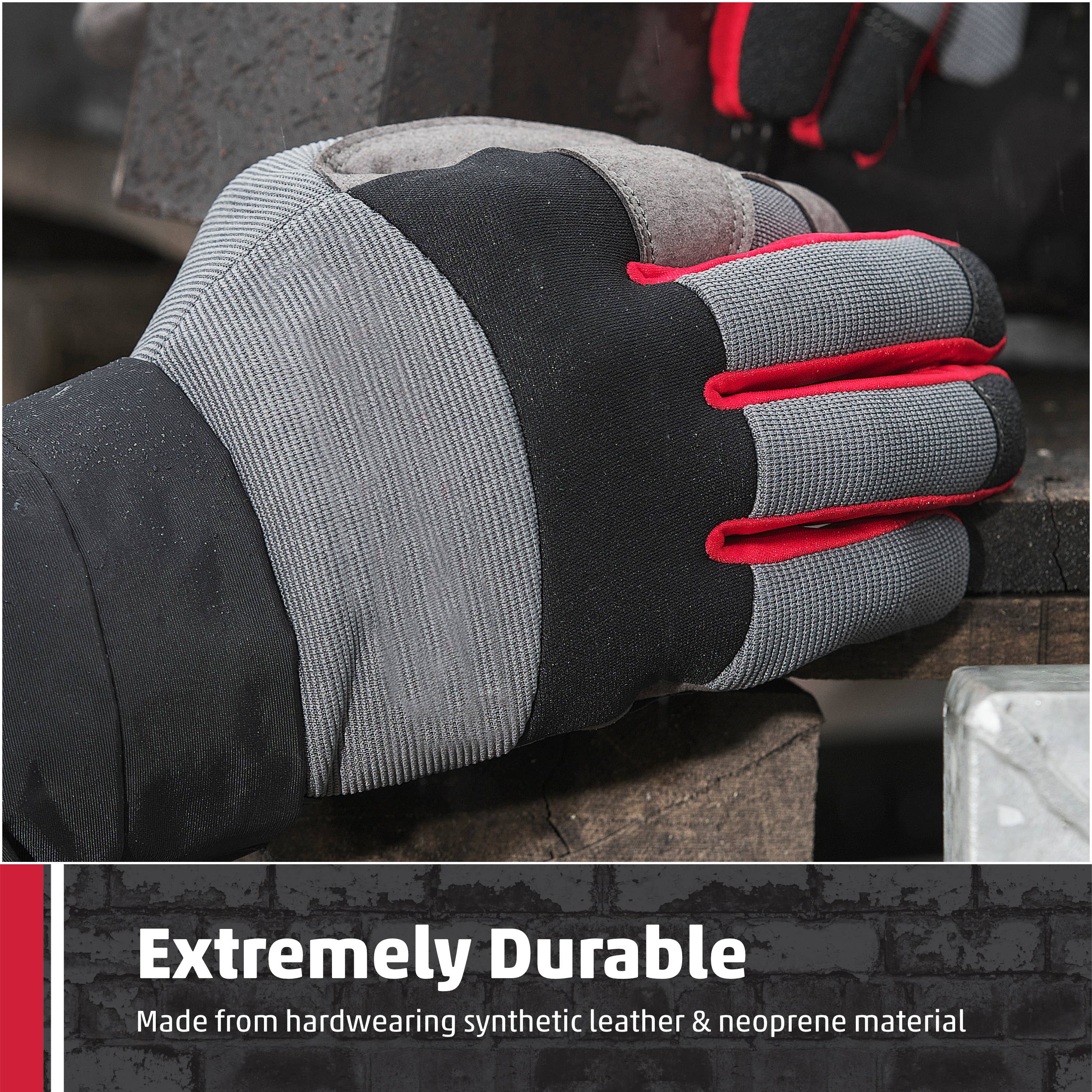 TuffStuff Workwear - Vente Gants – homme - Gants de travail TuffStuff Pro avec paumes rembourrées, noirs et rouges1