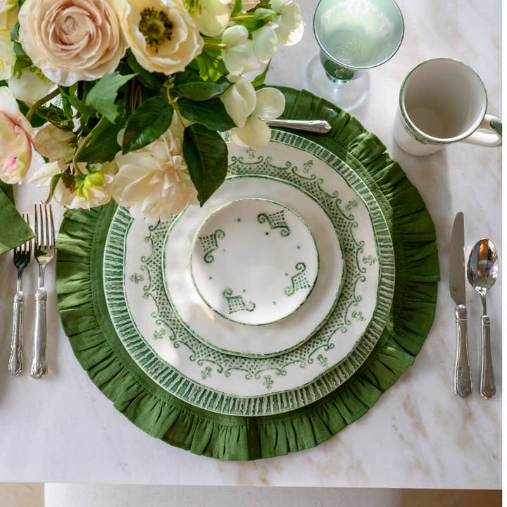 Arte Italica & Crown Linen Designs - Wholesale Appetizer Serveware - Burano Bread / Canapé Plate - New Color