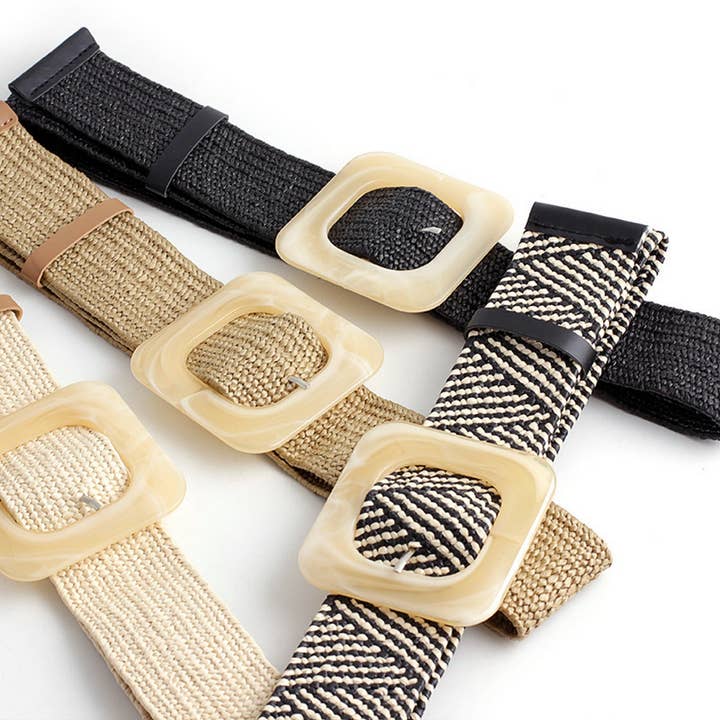 NINEXIS - Wholesale Belt - Women's - CWABE0379_ROUND BUCKLE FASHION STRETCH BELT