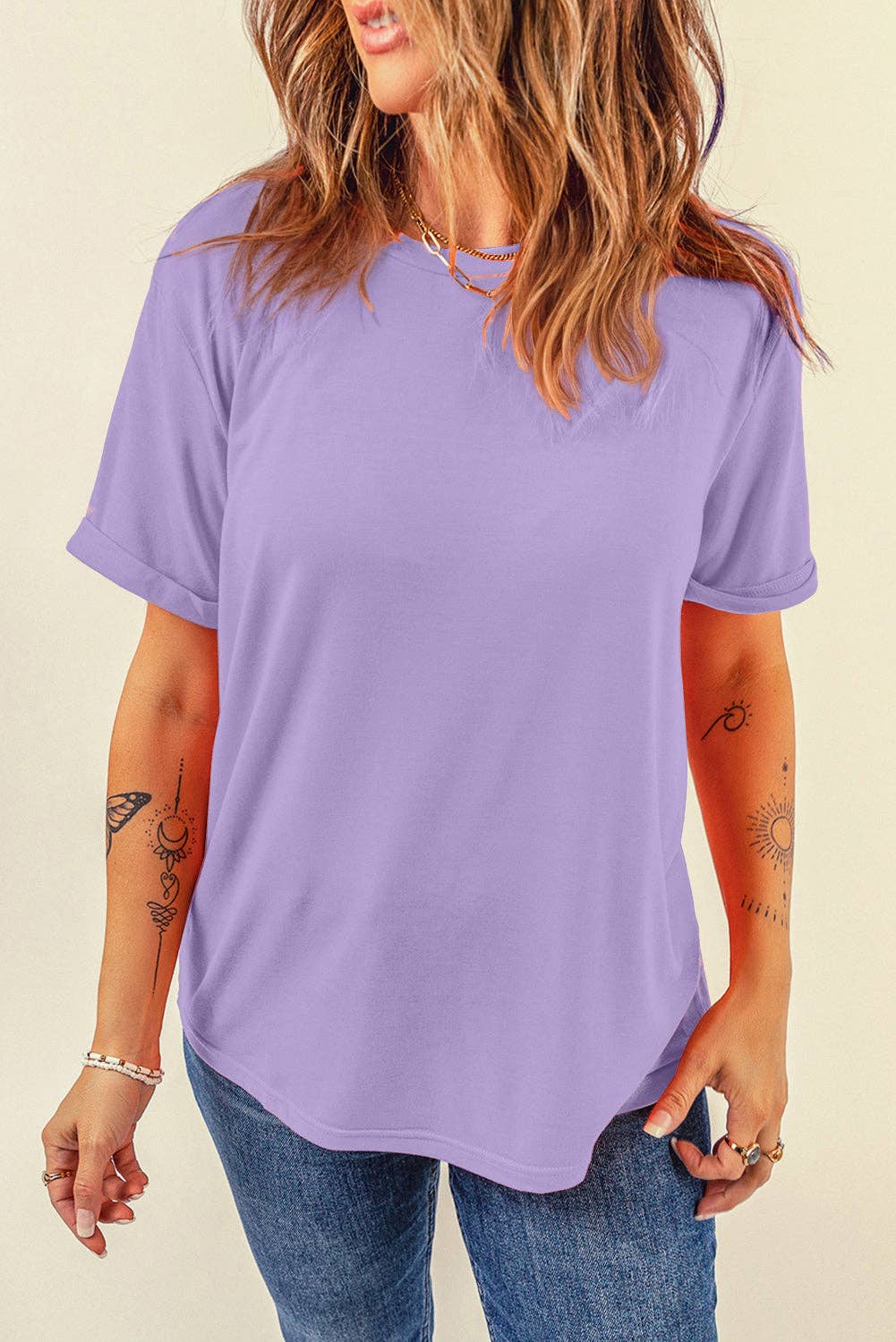 PRETTY BASH - Wholesale T-Shirt - Women's - Solid Short Sleeve Crew Neck Tee69