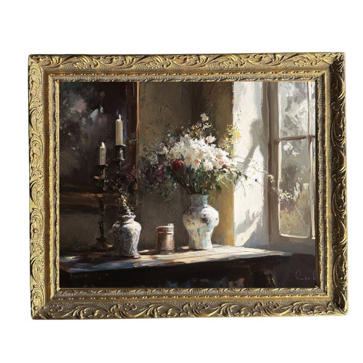 Luxe B Co - Wholesale Art Print - Antique Table Setting | French Brass Gold Mould Framed Art