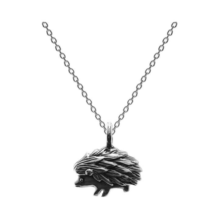 Anya silver hedgehog necklace for wholesale by Kali Ma Designs - Sterling Silver Jewellery