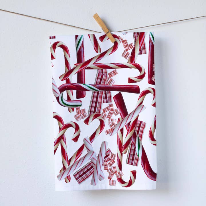 Torchon à vaisselle Peppermint Candy pour la vente par Red Bird’s House