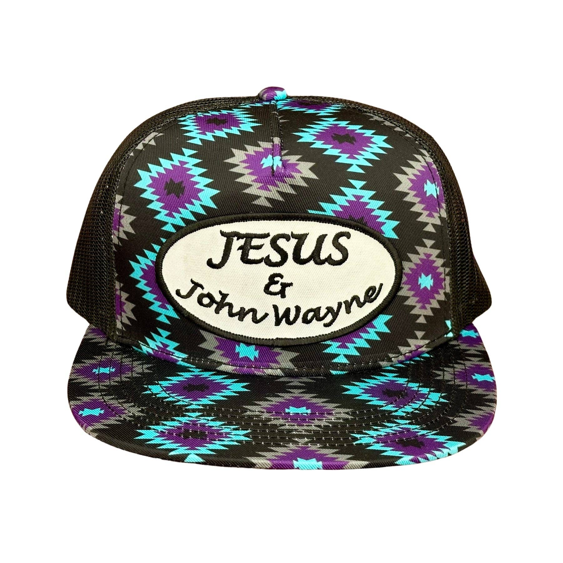 Cactus Alley Hat Co. – wholesale Trucker hat – Unisex – "Jesus & John Wayne" - CA Dolly P Aztec, Snapback Cap (2024)