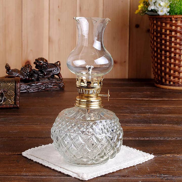 Adrianas Specialty Lamp Shades - Wholesale Accent/Desk Lamp - Vintage Glass Kerosene Lamp Adjustable Switch Spherical Oil Lamp Large Capacity Oil Lamp for Home Decorations Shops Outdoor Ligh