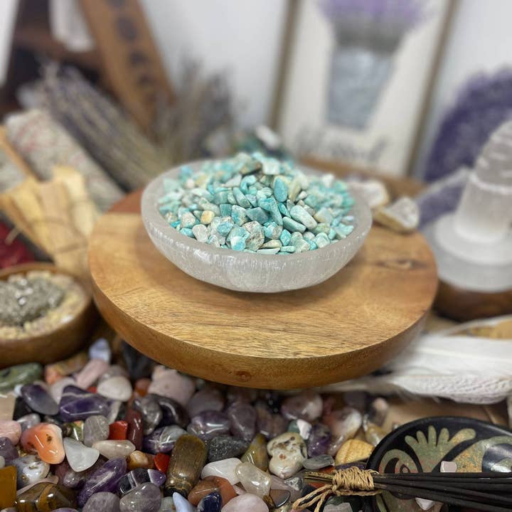 CaNatureLover - Wholesale Spiritual Stone/Crystal - Natural Amazonite Chip , Real Amazonite chip , Amazonite Tum5