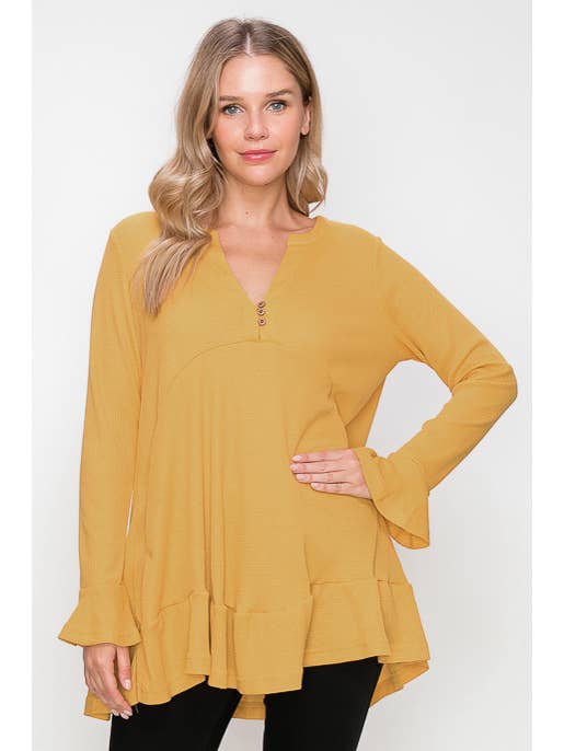 ePretty – wholesale Tunic – Women’s – EP-TP1816 Waffle Knit Tunic Top1