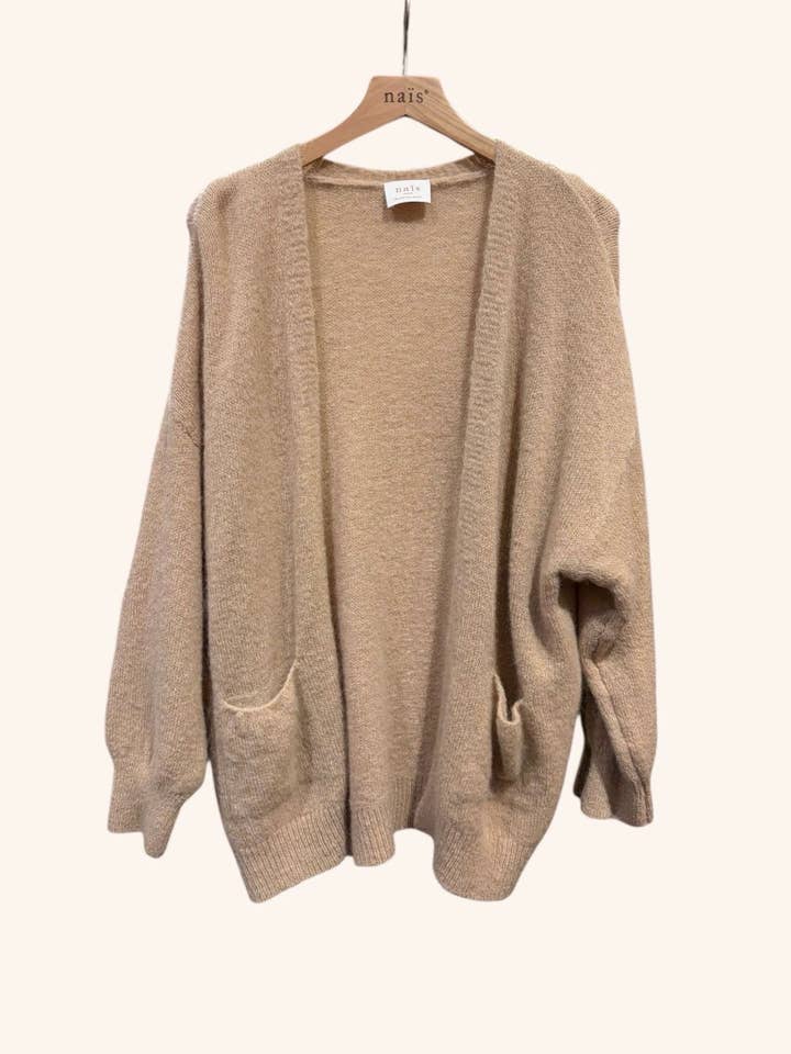 Vest met zakken in super kid mohair en merinowol voor wholesale door NAÏS PARIS