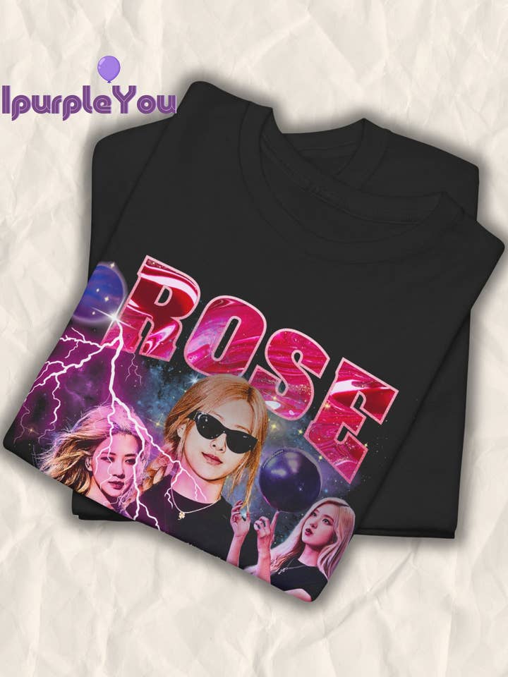 TheKingShirt - Wholesale T-Shirt (Graphic) - Unisex - Rose BlackPink ‘Cheers Love’ Vintage K-Pop Bootleg Tee