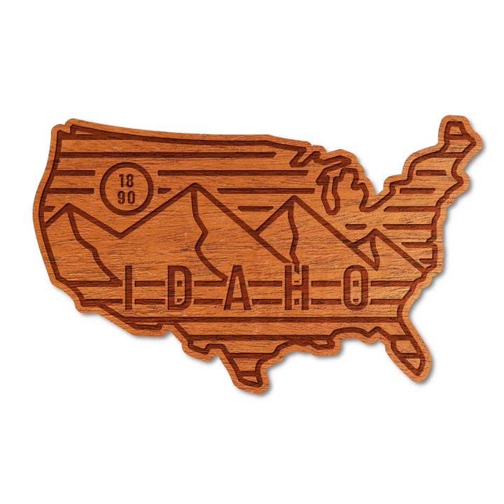 WUDN Handcrafted - Wholesale Sticker - 3" Wooden Adventure Stickers CUSTOMIZE w/ Your State or City6