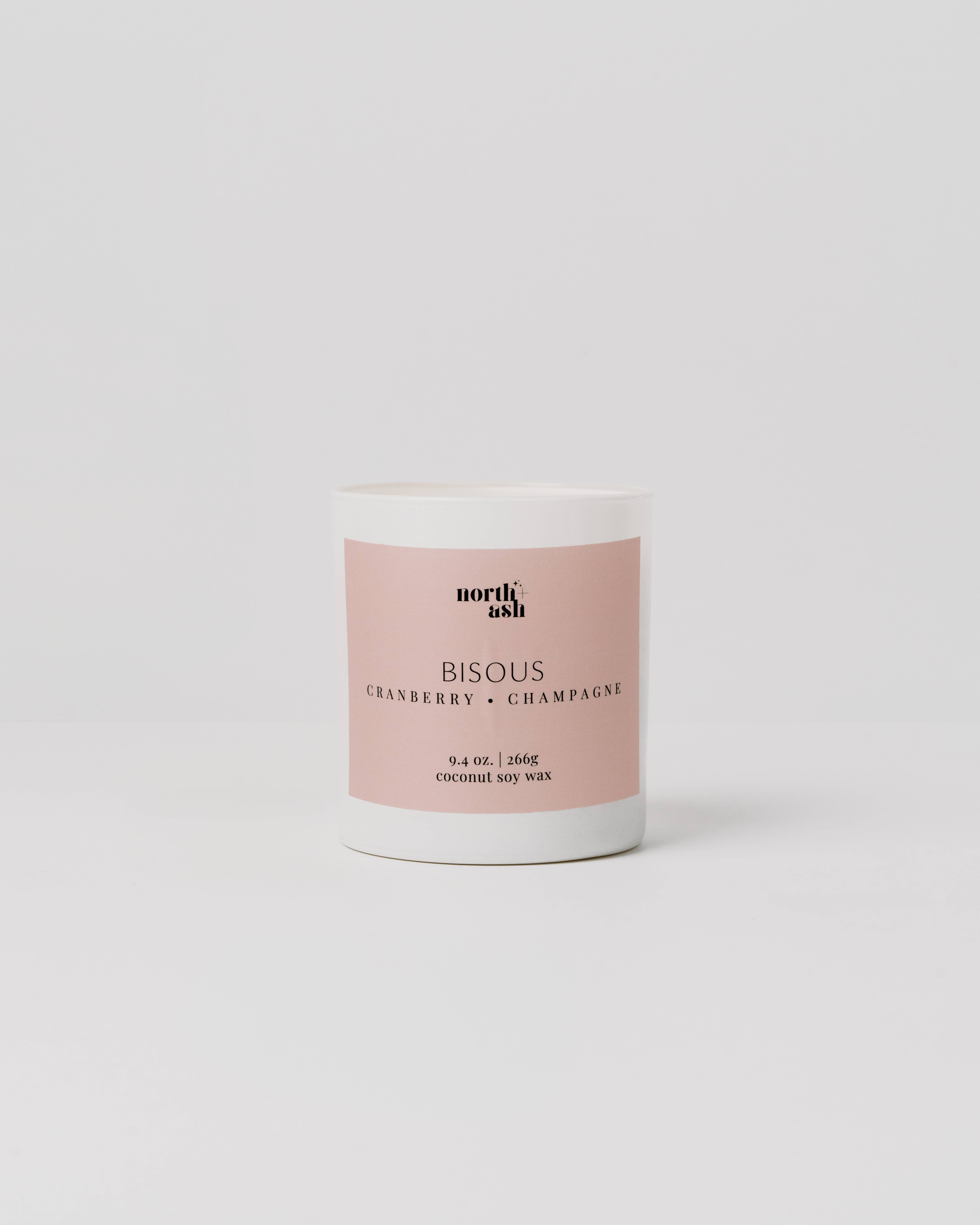 North + Ash Candles - Wholesale Jar/Filled Candle - Bisous | Cranberry, Champagne1
