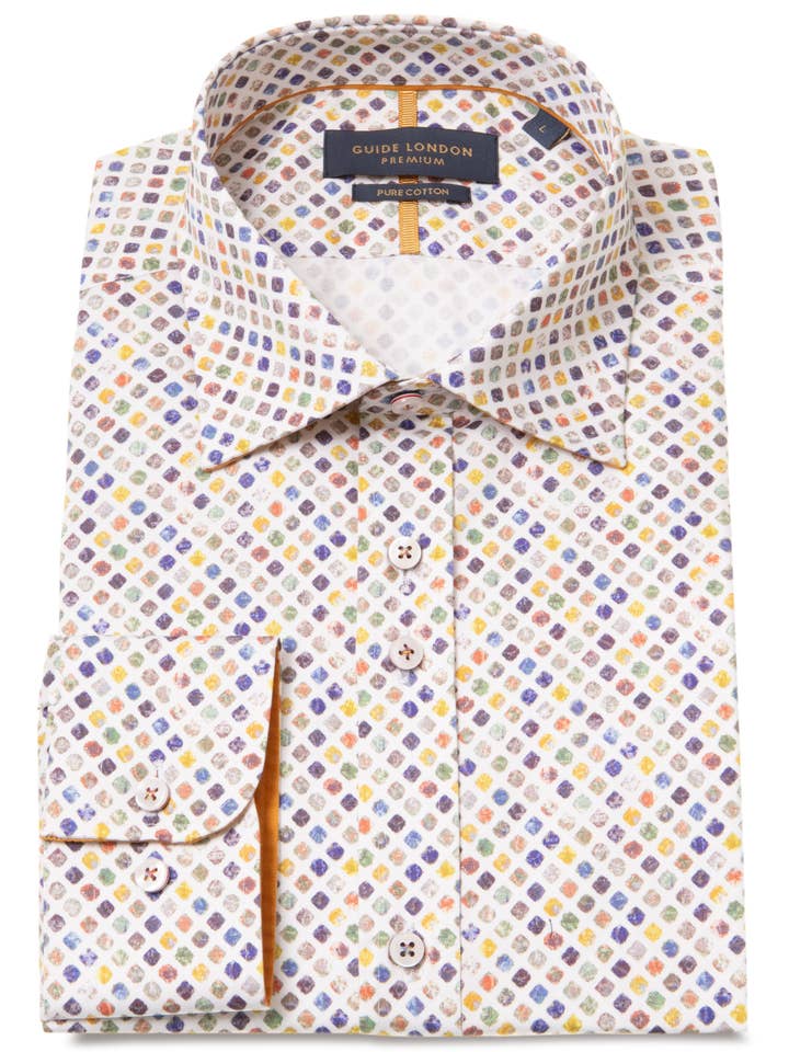 Buntes geometrisches Musterhemd für den Großhandel von GUIDE LONDON