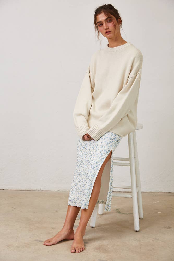 Creamon - Wholesale Pullover-trui - Dames - NSW2569-Ontspannen Boyfriend Fit Trui met Ronde Hals3