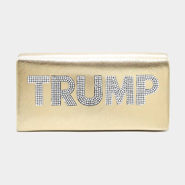 TRUMP Bling Studded Pointed Metallic Evening Crossbody Bag for wholesale by Sensibling Corp.